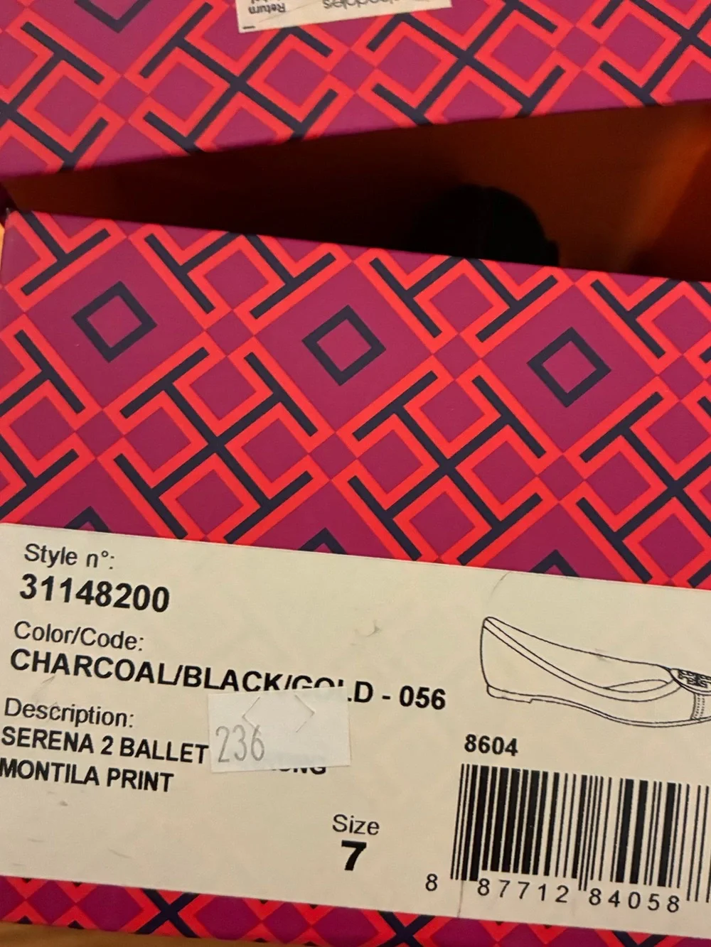 Tory Burch Black Ballet Flats with Gold Logo Accent